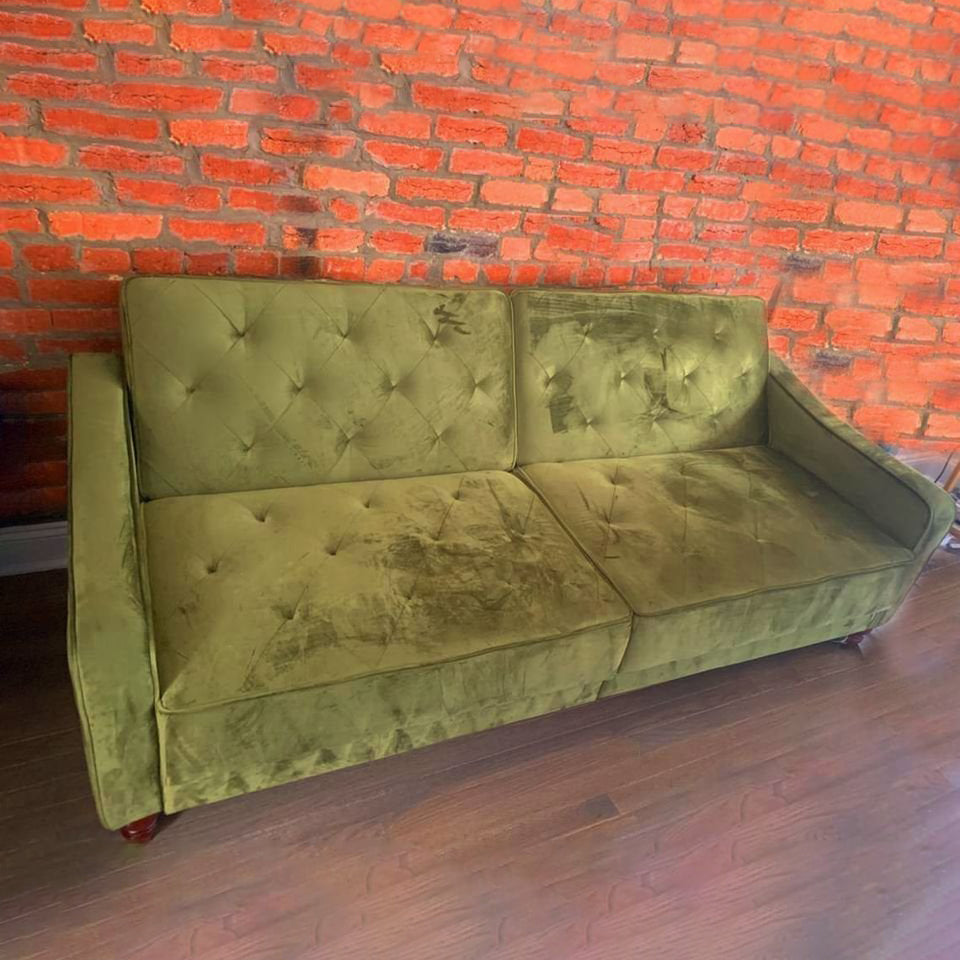 Novogratz vintage tufted velvet store split back sofa bed